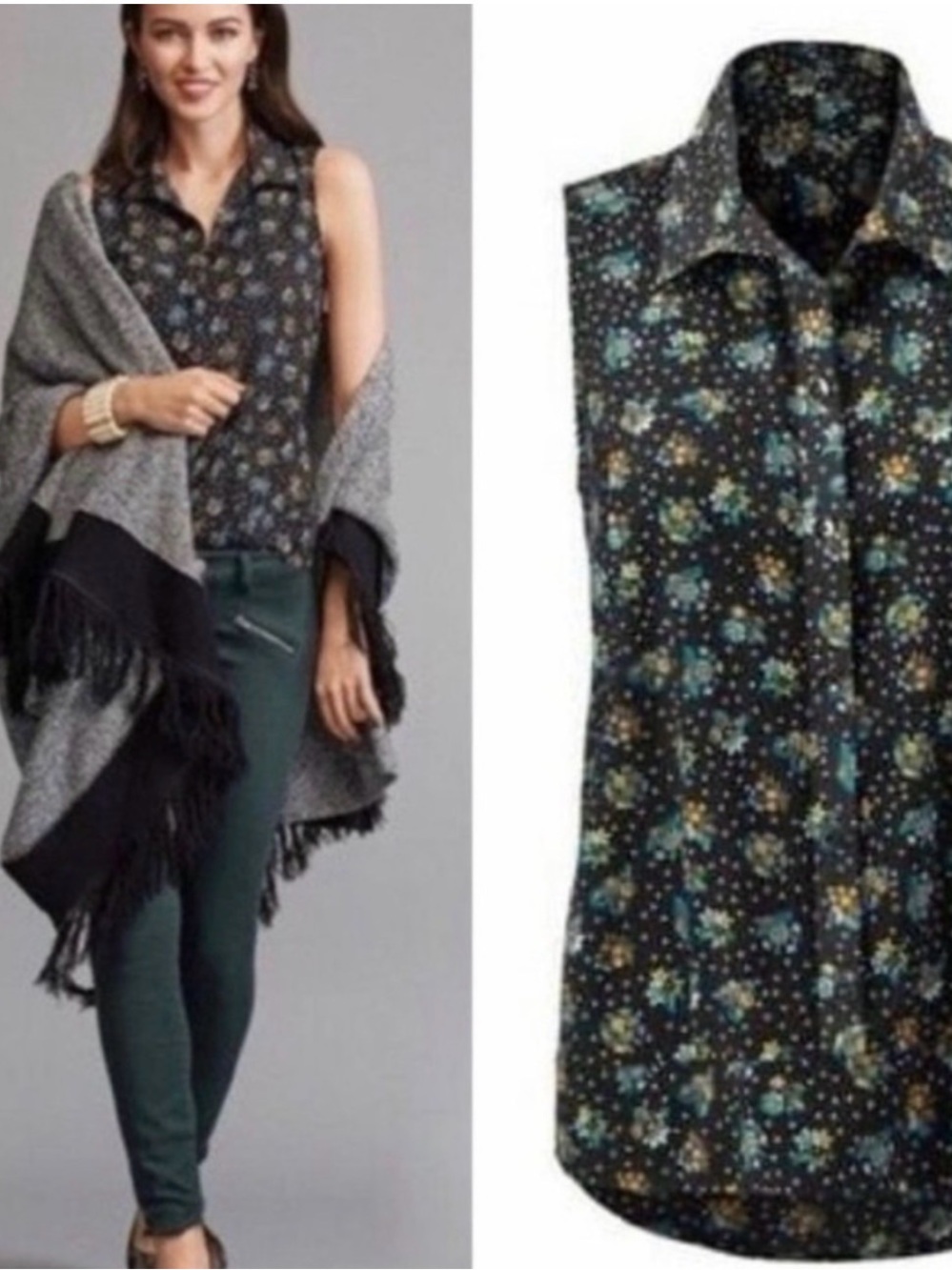 Like New | CAbi Whimsy Sleeveless Blouse | Style 3440 | Size Large